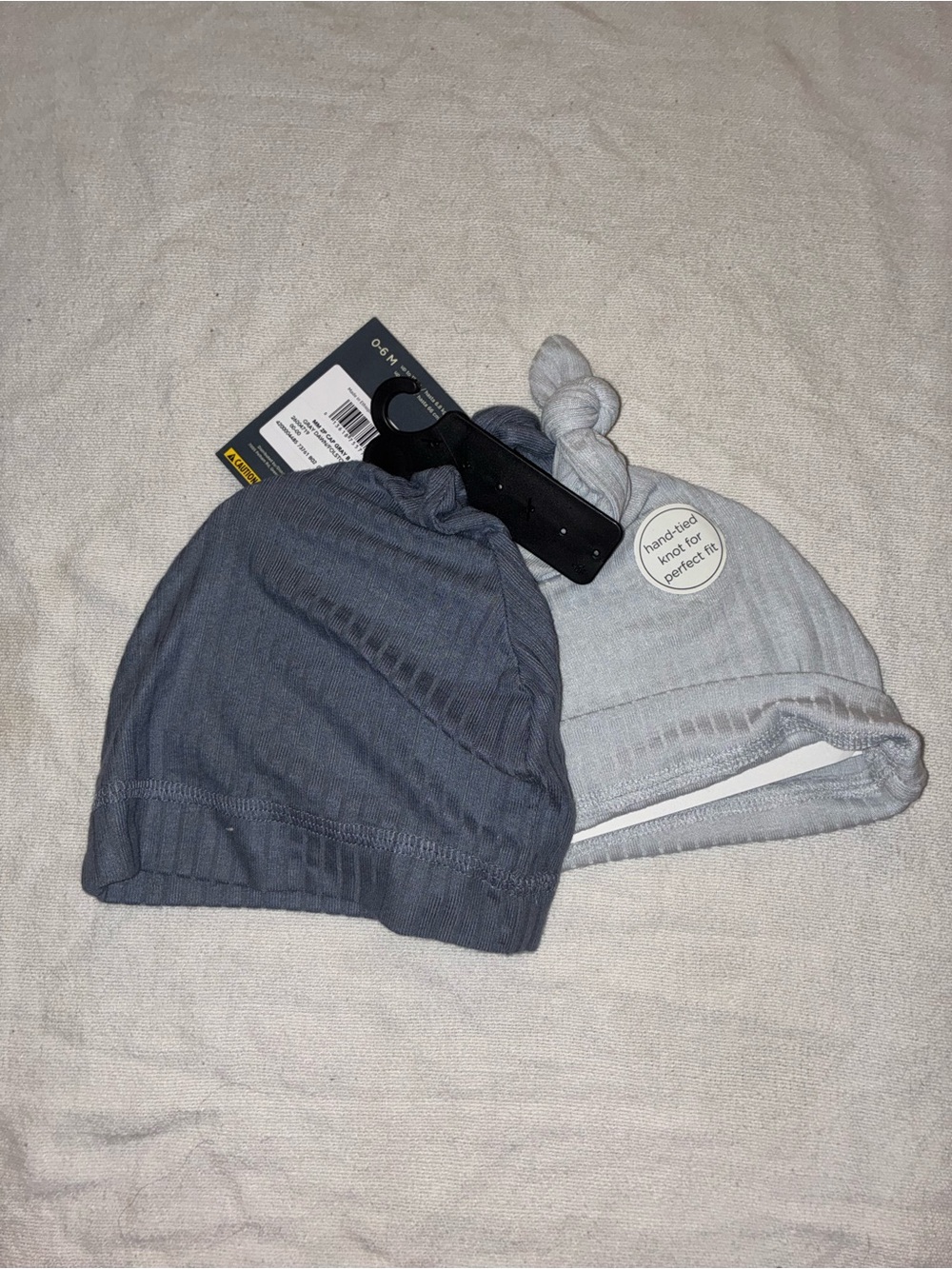 Gerber Knit Baby Beanie Set - Dark Gray & Light Gray